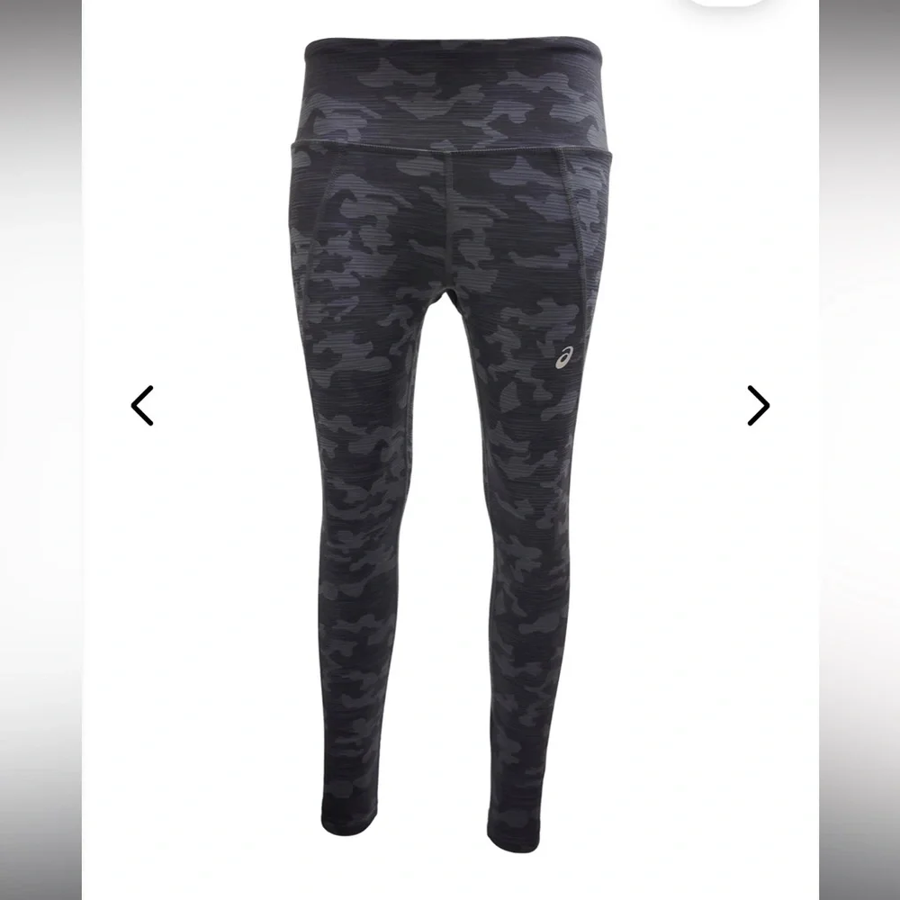 Asics Women's Black Gray Camo High-Waist Leggings - Picture 1 of 7